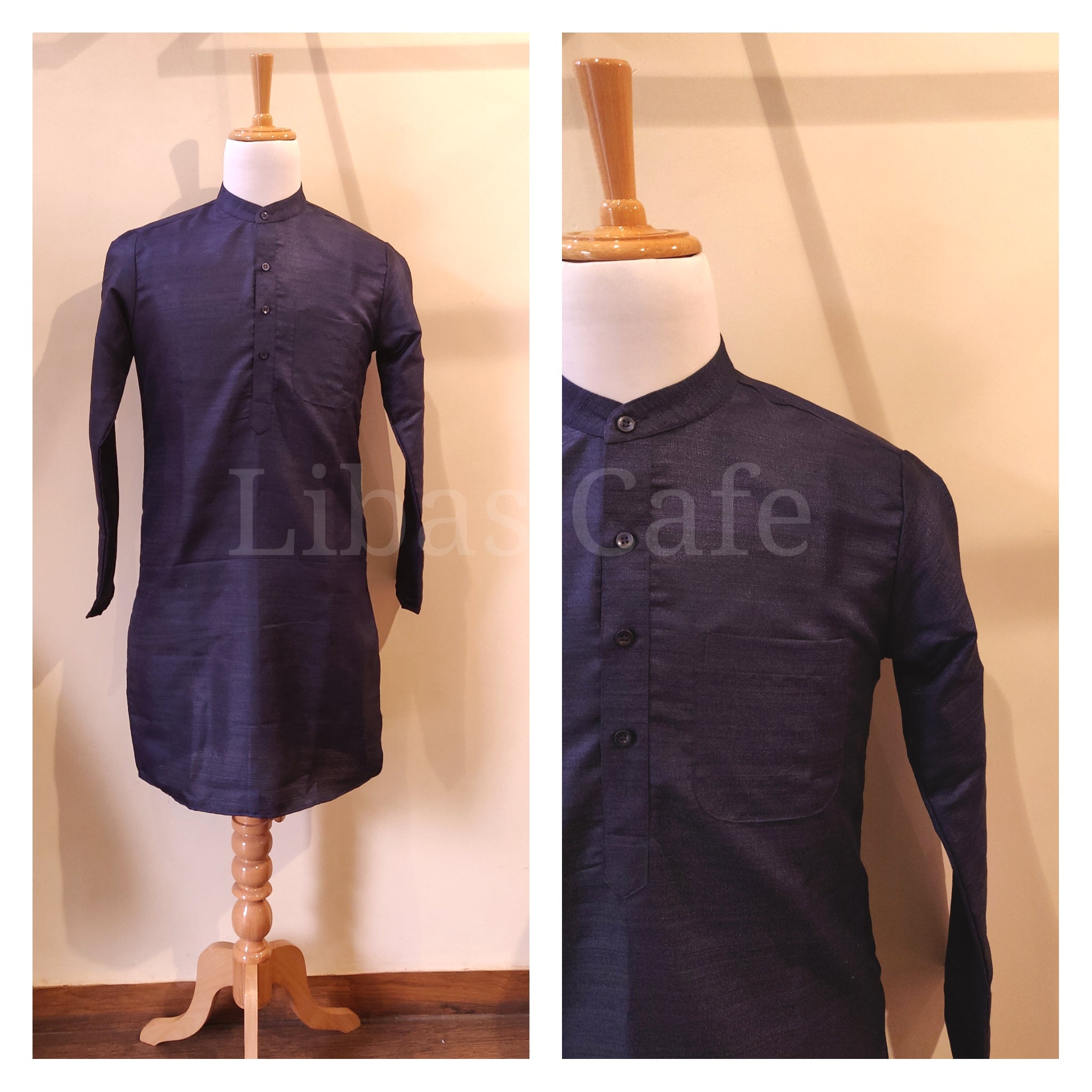 Ink Blue Silk Kurta